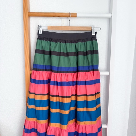 Staud Formentera Stripe Sea Maxi Skirt Colorblock Stripes - Picture 4 of 11